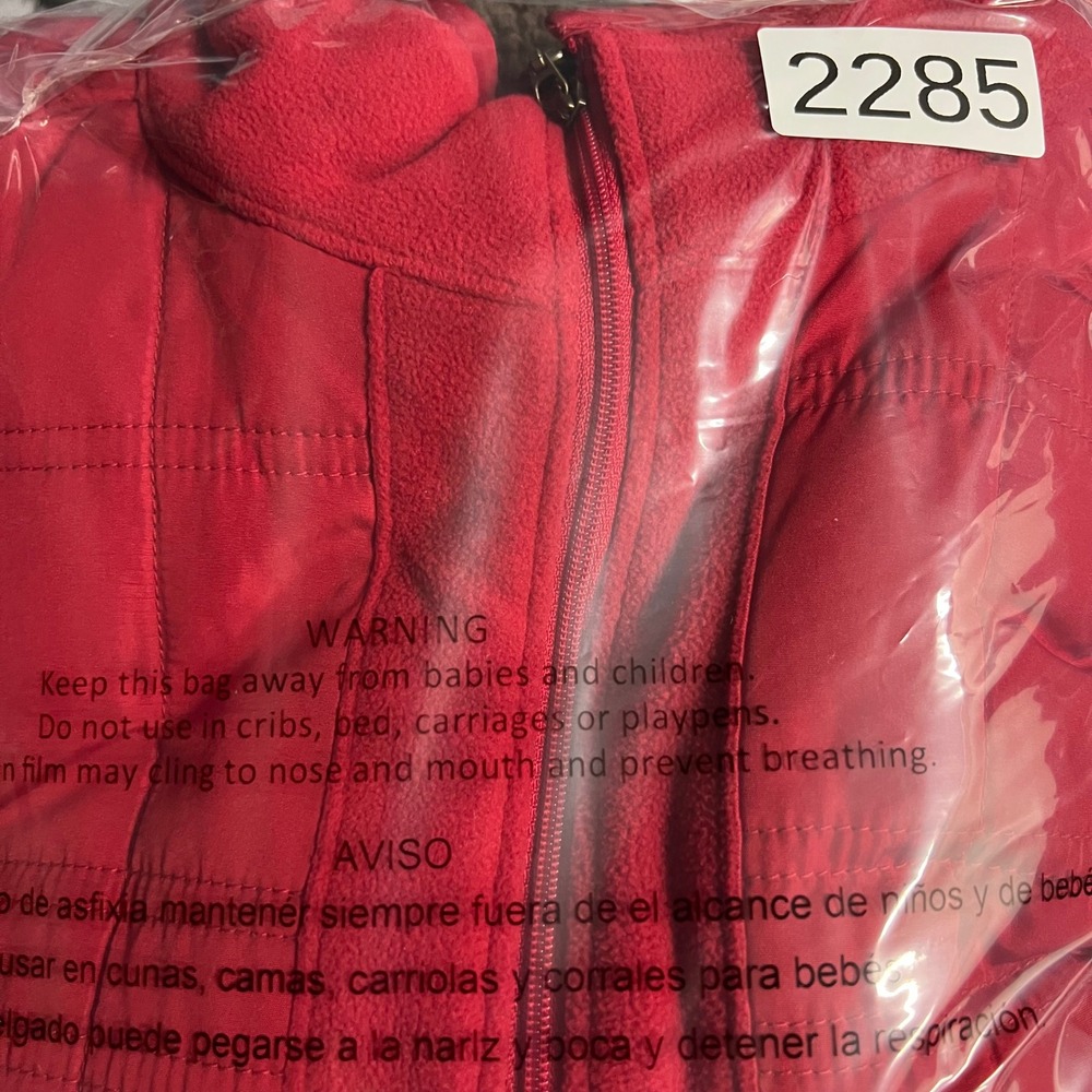 Columbia Womens Red Quilted Sherpa Lined Fleece Full‎ Zip Vest AL1016 Size M - Picture 8 of 8